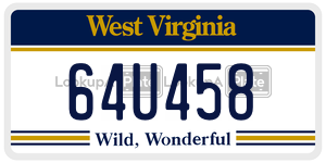 64U458  license plate in WV