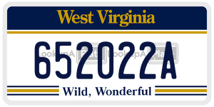 652022A license plate in West Virginia
