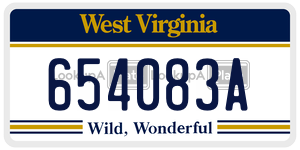 654083A  license plate in WV