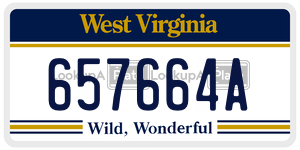 657664A  license plate in WV