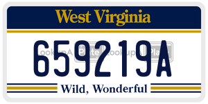 659219A  license plate in WV