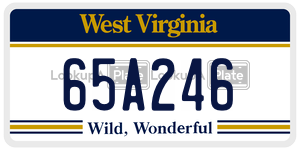 65A246  license plate in WV