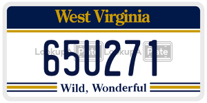 65U271  license plate in WV