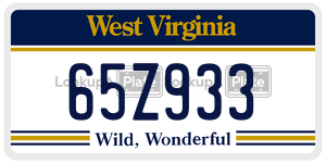 65Z933  license plate in WV
