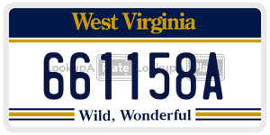 661158A  license plate in WV