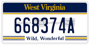 668374A  license plate in WV