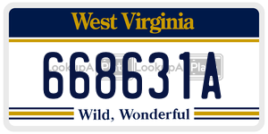 668631A  license plate in WV