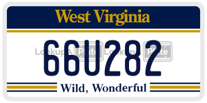 66U282 license plate in West Virginia