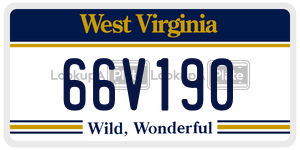 66V190  license plate in WV