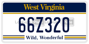66Z320 license plate in West Virginia