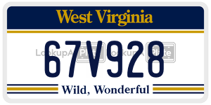 67V928  license plate in WV