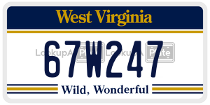 67W247  license plate in WV