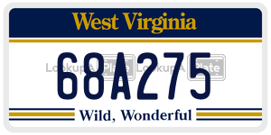 68A275  license plate in WV
