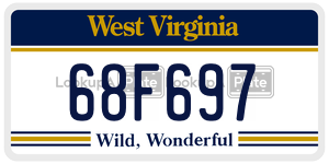 68F697  license plate in WV