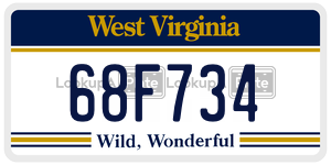 68F734  license plate in WV