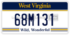 68M131  license plate in WV