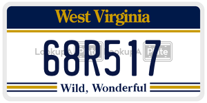 68R517  license plate in WV
