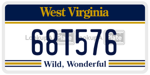 68T576  license plate in WV