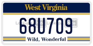 68U709  license plate in WV