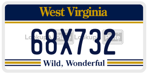 68X732  license plate in WV