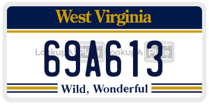 69A613  license plate in WV