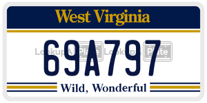 69A797  license plate in WV