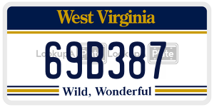 69B387  license plate in WV