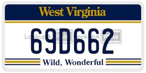 69D662  license plate in WV