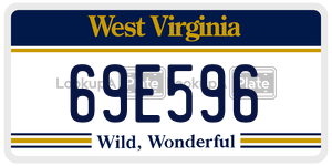 69E596  license plate in WV