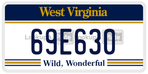 69E630  license plate in WV