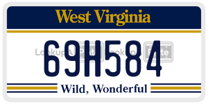 69H584  license plate in WV