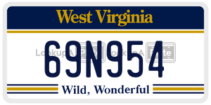 69N954  license plate in WV