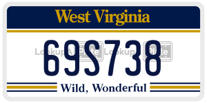 69S738  license plate in WV