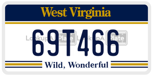 69T466  license plate in WV