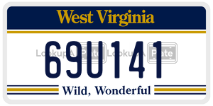 69U141  license plate in WV