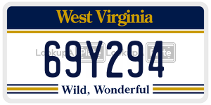 69Y294  license plate in WV