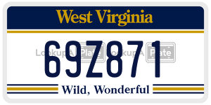 69Z871  license plate in WV