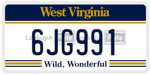6JG991  license plate in WV