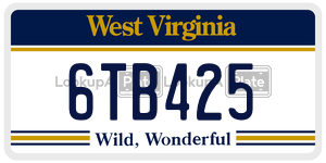 6TB425  license plate in WV