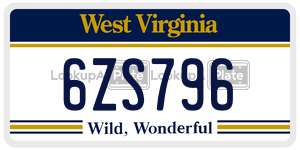 6ZS796  license plate in WV