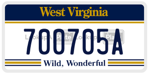700705A  license plate in WV