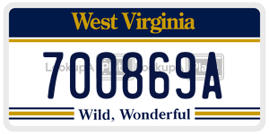 700869A  license plate in WV