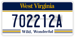 702212A  license plate in WV