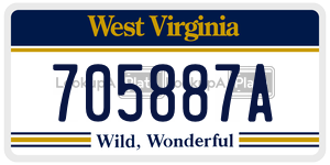 705887A  license plate in WV