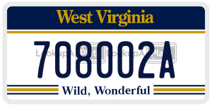 708002A  license plate in WV