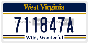711847A  license plate in WV