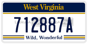 712887A  license plate in WV