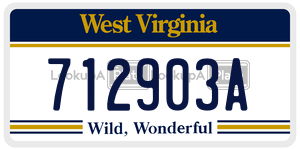 712903A  license plate in WV