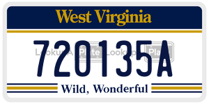 720135A  license plate in WV