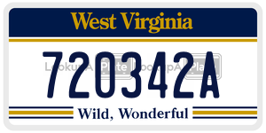 720342A  license plate in WV